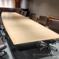 18ft Blonde Maple Boardroom Table w/ Power Grommet Hole